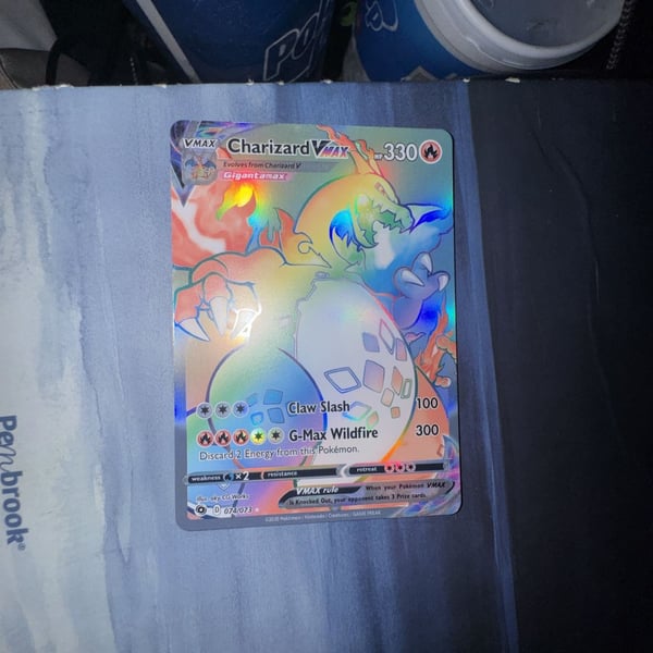 2020 Pokemon Swd/Shl Champion's Path Charizard VMAX #074/073 Rainbow Secret Rare
