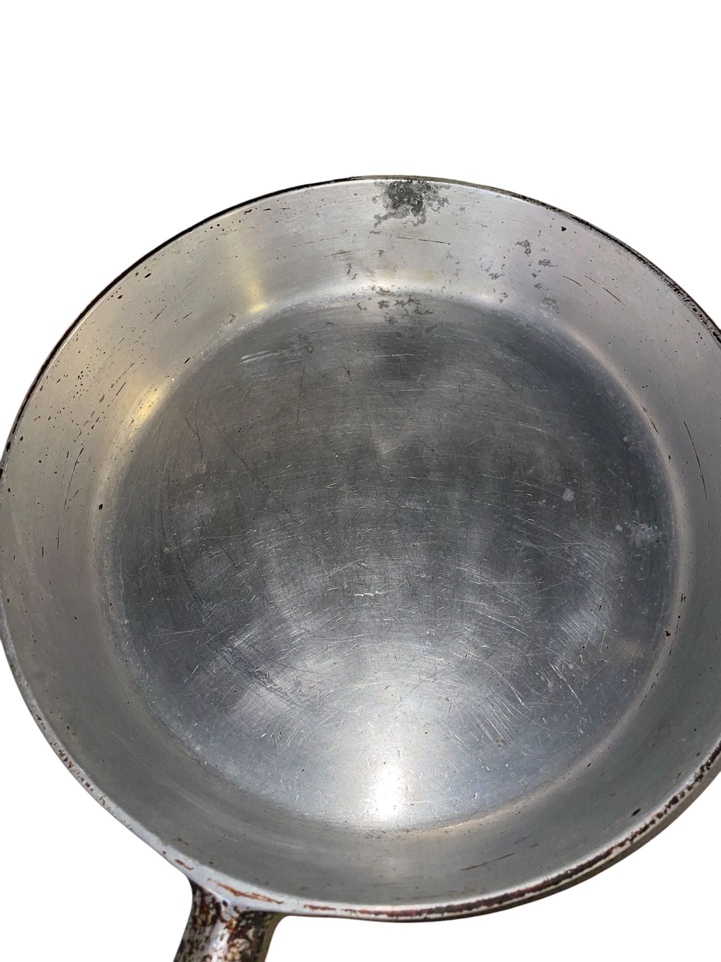 Vintage Guardian Service Hammered Aluminum Pot, Glass Lid, griddle, frying pan. 14