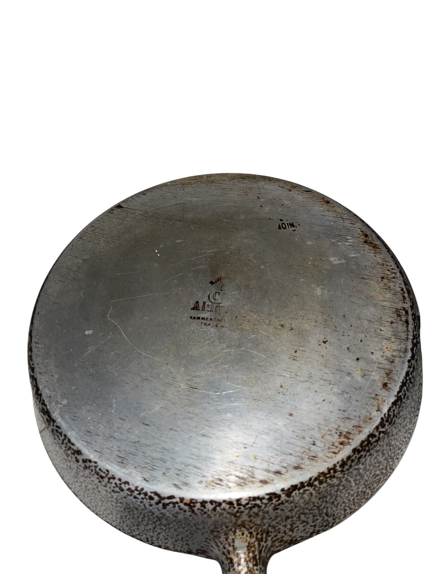 Vintage Guardian Service Hammered Aluminum Pot, Glass Lid, griddle, frying pan. 15