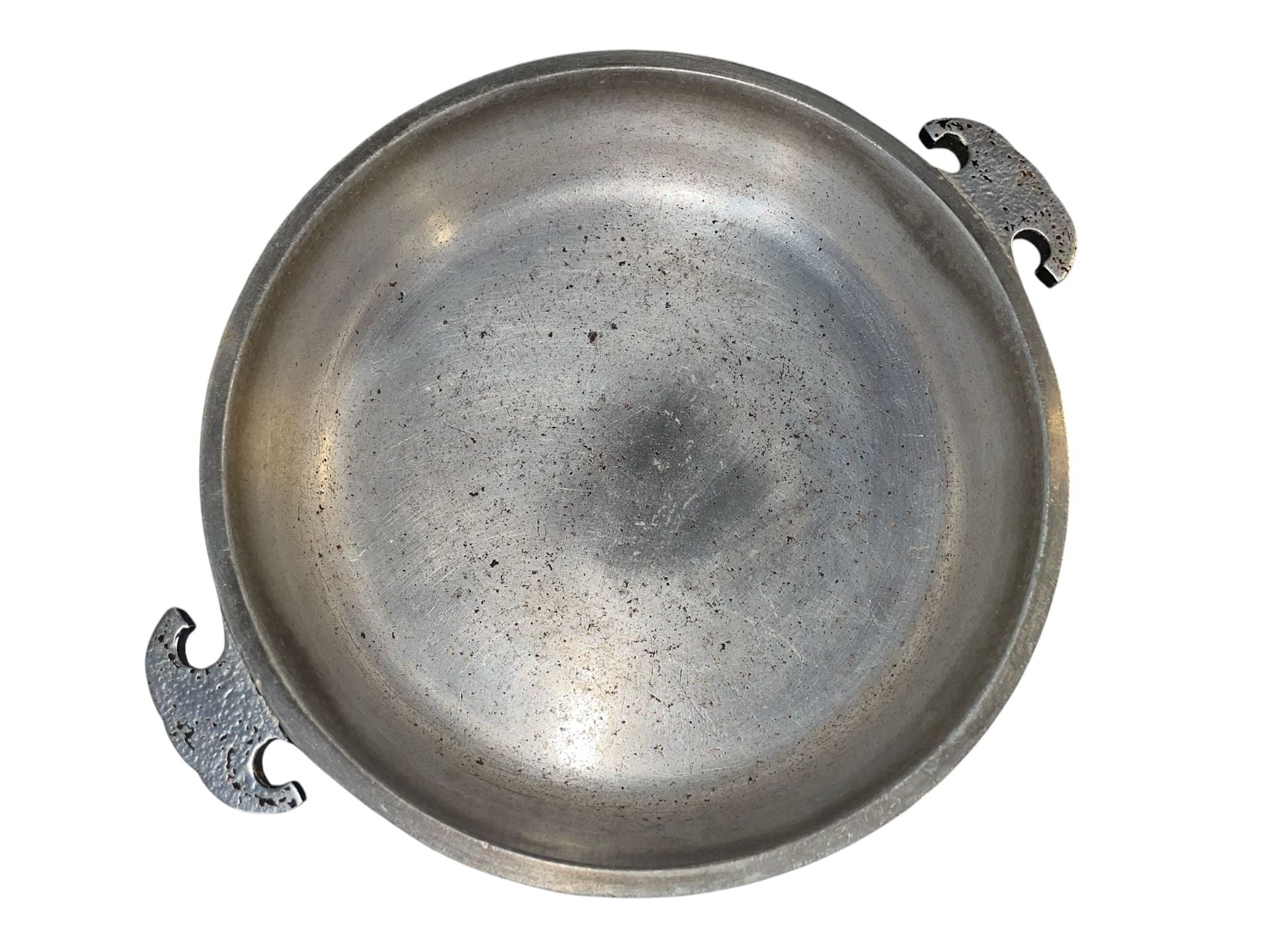 Vintage Guardian Service Hammered Aluminum Pot, Glass Lid, griddle, frying pan. 20