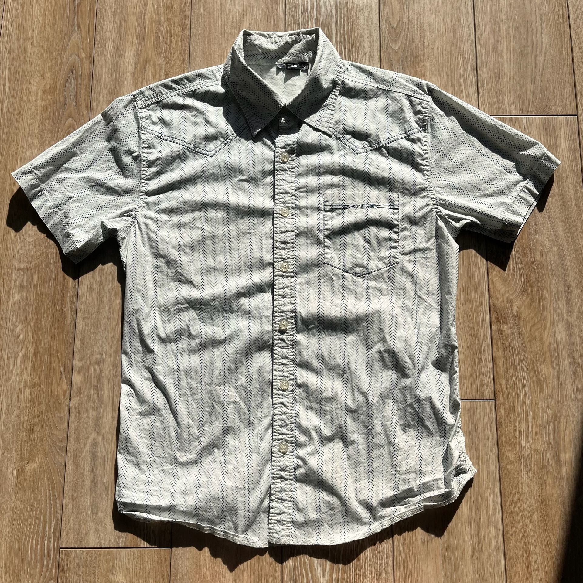 Oakley Men's Short Sleeve Button-Down Shirt with Dot Pattern 2