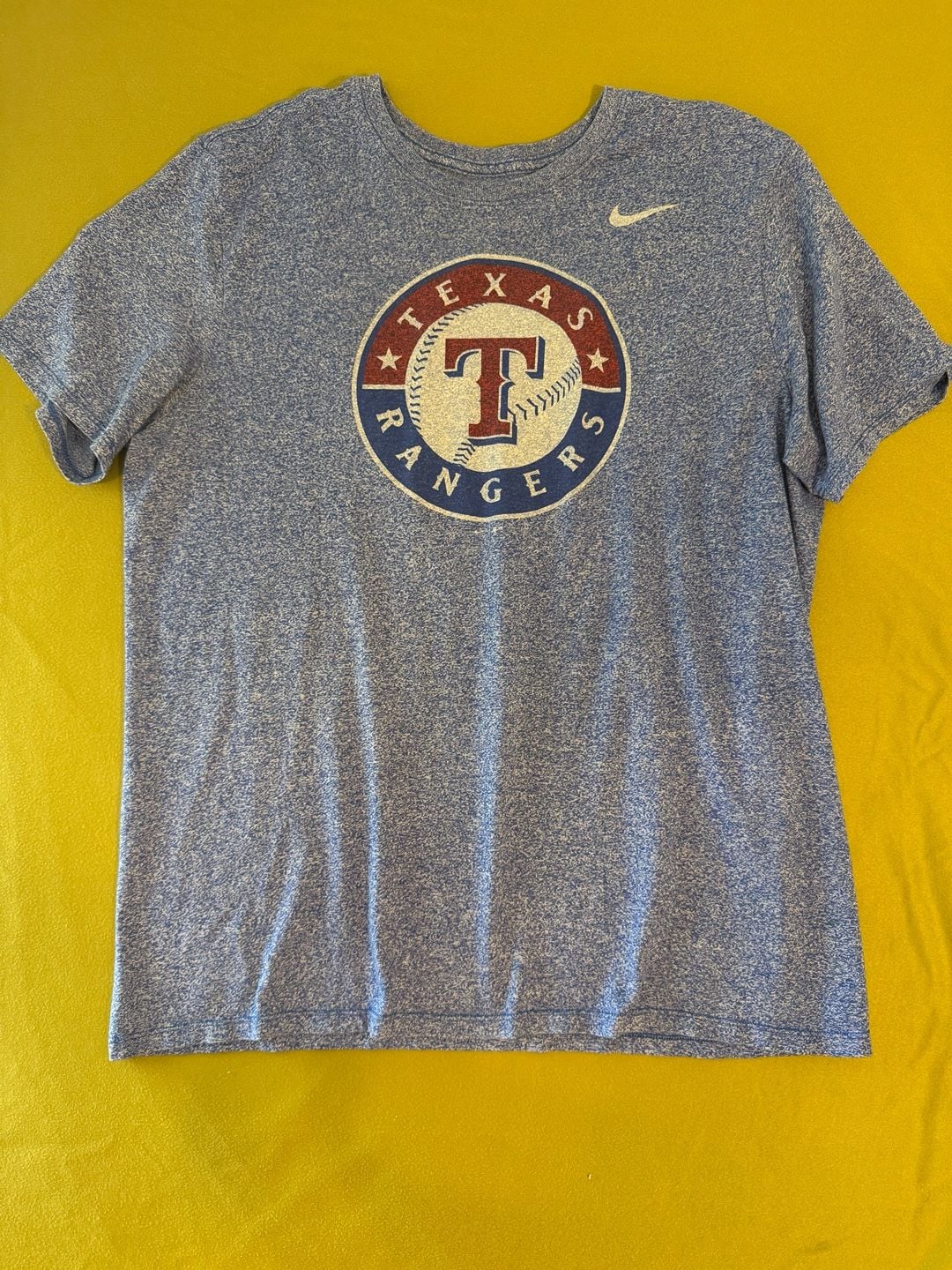 Nike MLB Texas Rangers Heather Blue Graphic T-Shirt 2