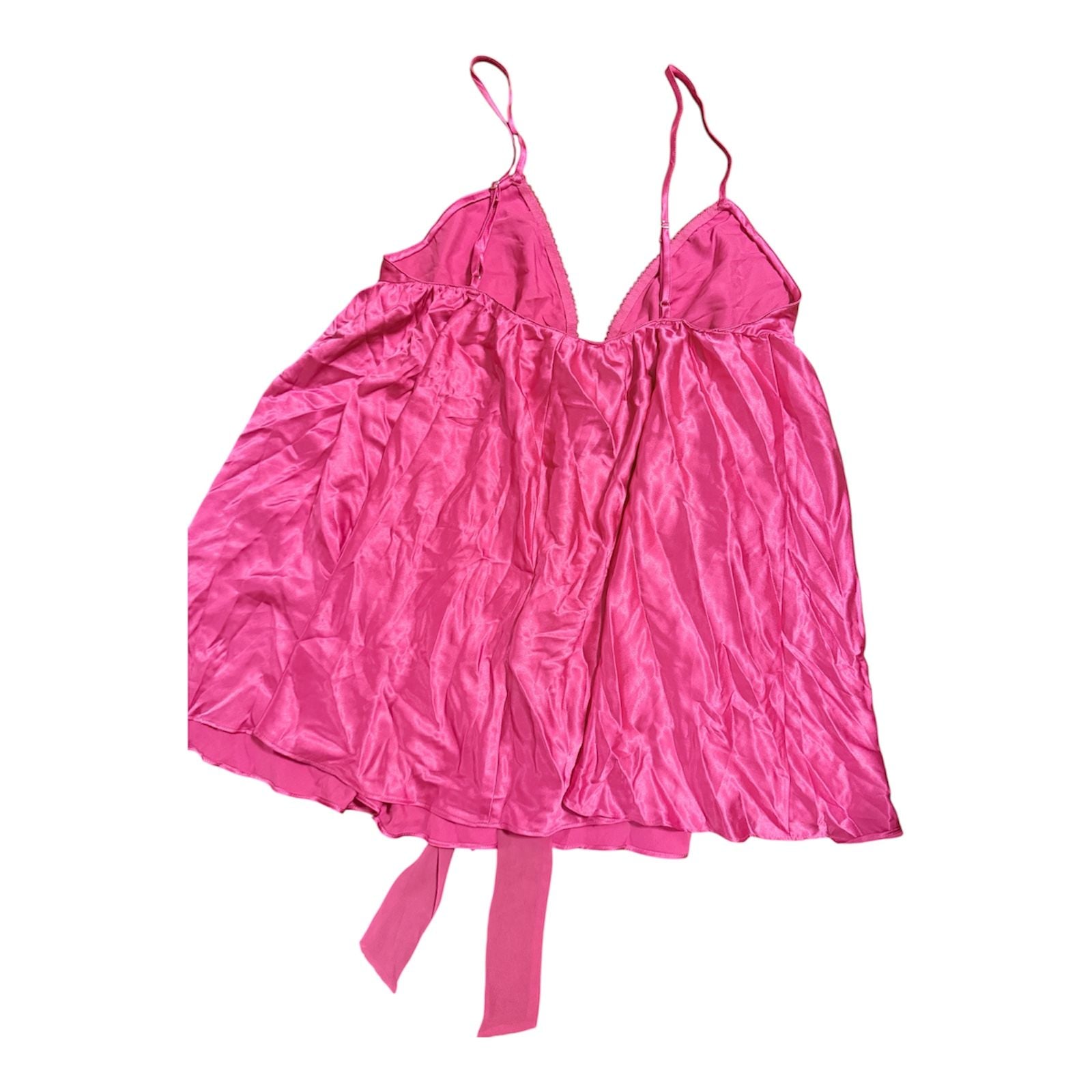 Victoria's Secret Vintage Y2K Hot Pink Satin Babydoll Chemise 2