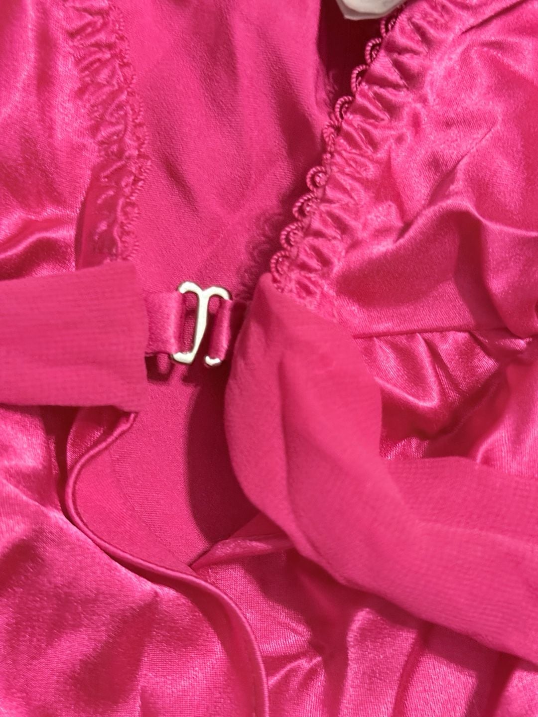 Victoria's Secret Vintage Y2K Hot Pink Satin Babydoll Chemise 3