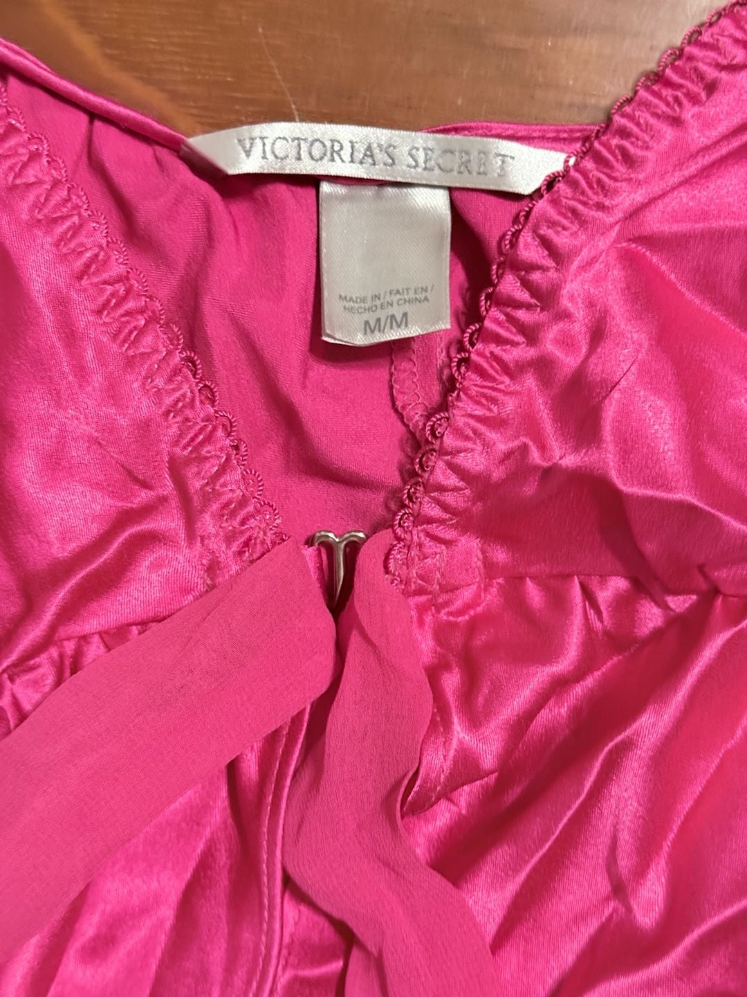 Victoria's Secret Vintage Y2K Hot Pink Satin Babydoll Chemise 4