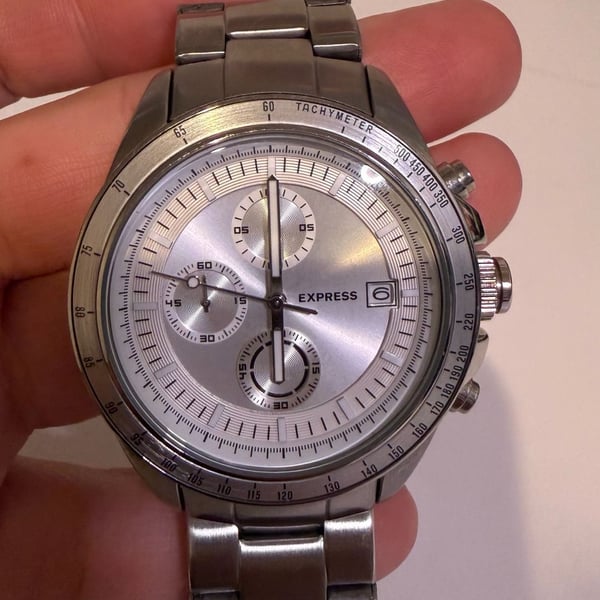 Express Men's Chronograph Silver-Tone Stainless Steel Watch FMDEX028S