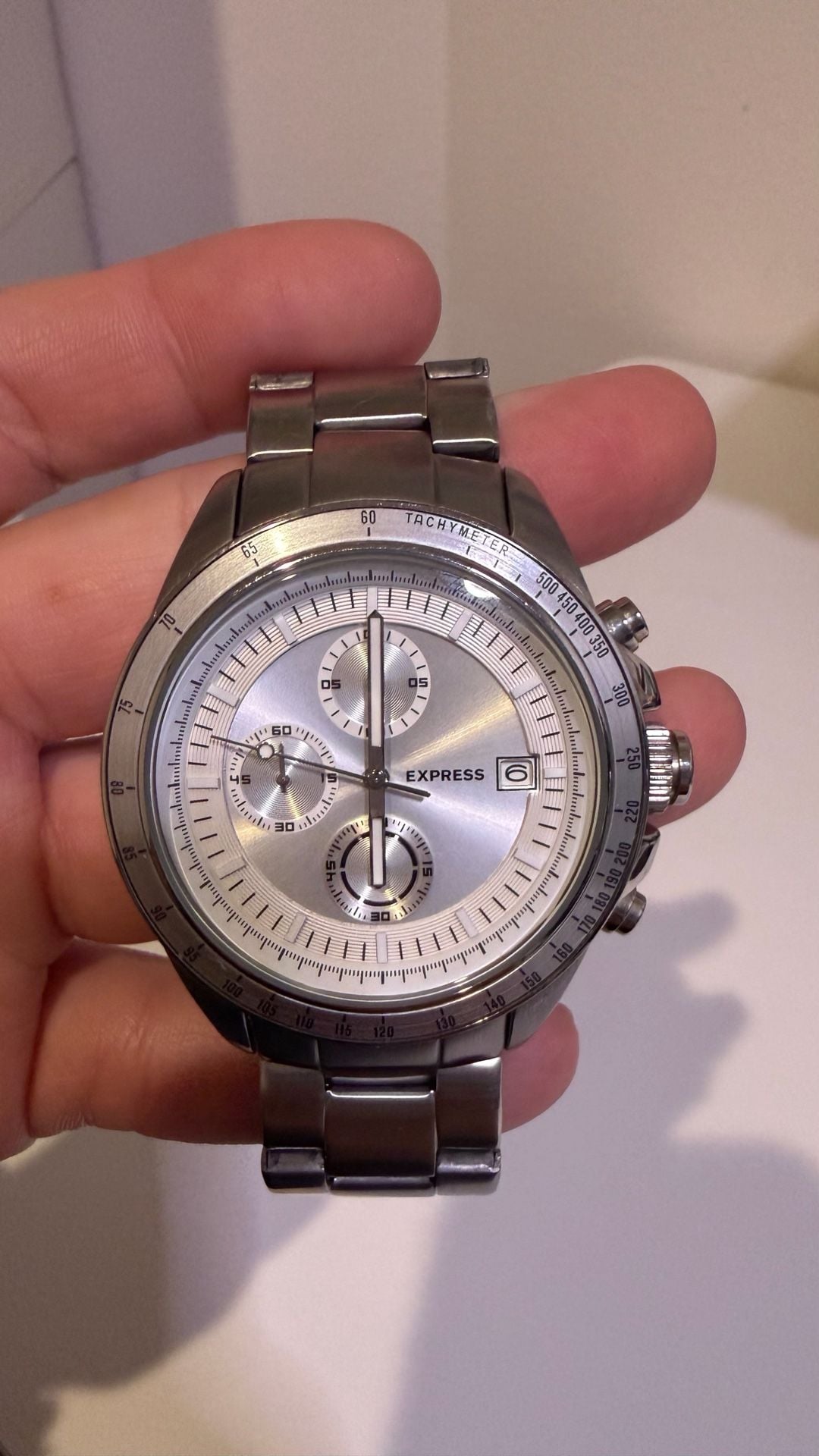 Express Men's Chronograph Silver-Tone Stainless Steel Watch FMDEX028S 3