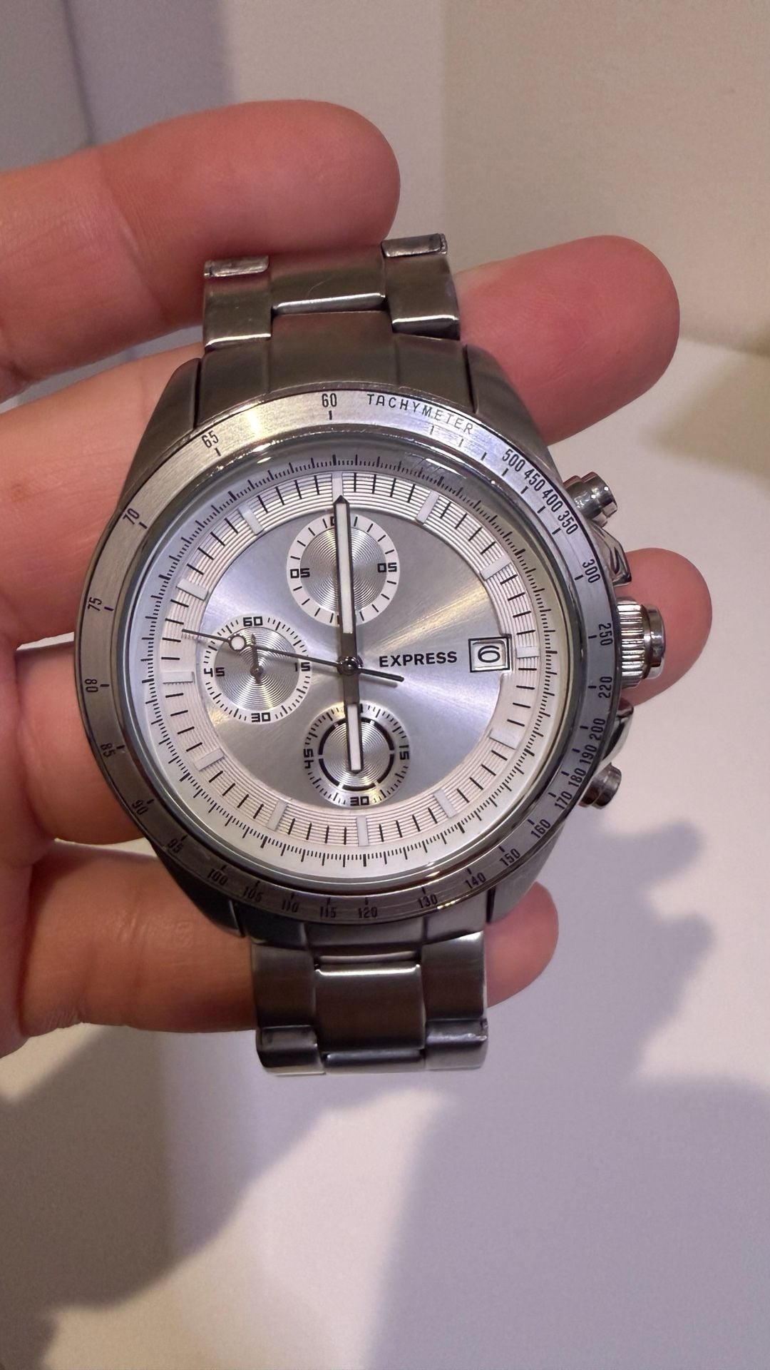 Express Men's Chronograph Silver-Tone Stainless Steel Watch FMDEX028S 4