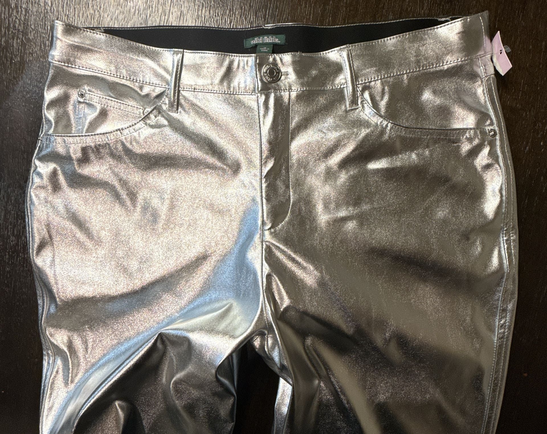 Wild Fable Metallic Silver Faux Leather Pants 7