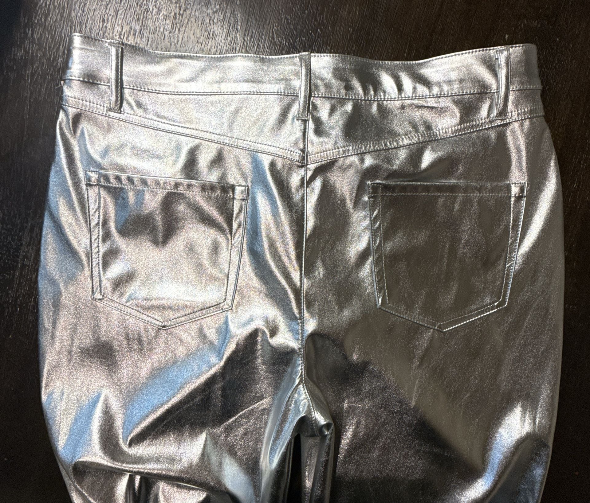 Wild Fable Metallic Silver Faux Leather Pants 8