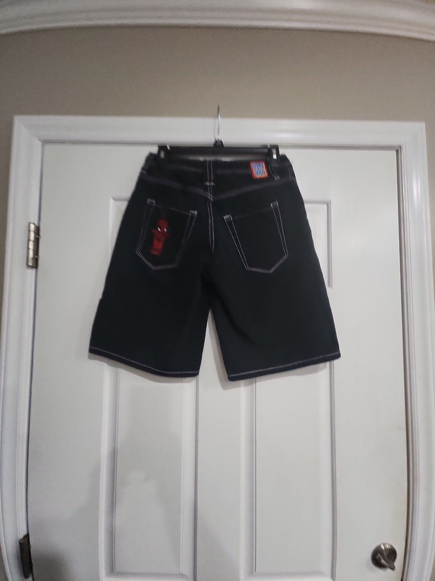 Empyre Boys Black Denim Skate Shorts with Fire Hydrant Graphic 4