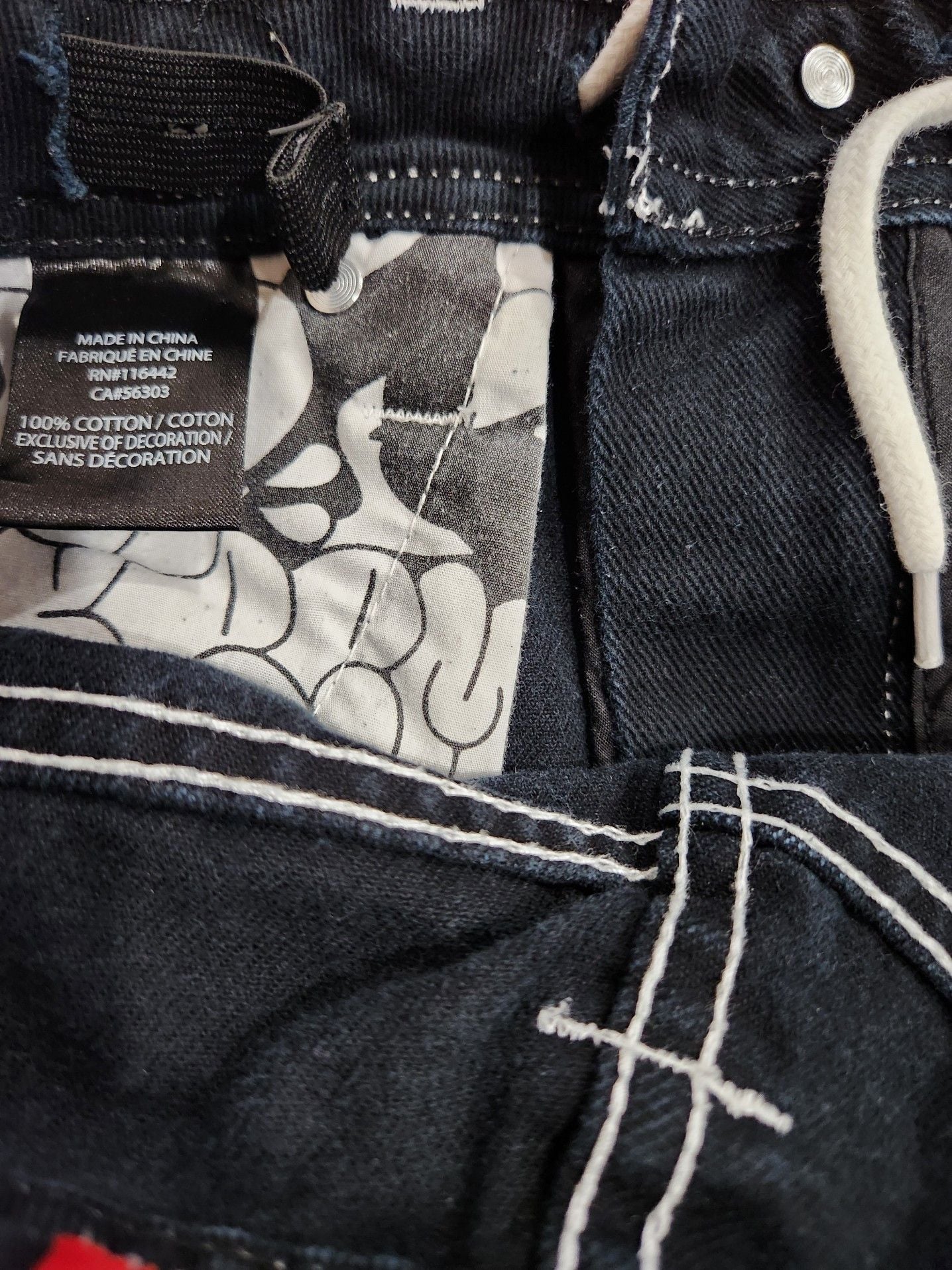 Empyre Boys Black Denim Skate Shorts with Fire Hydrant Graphic 10