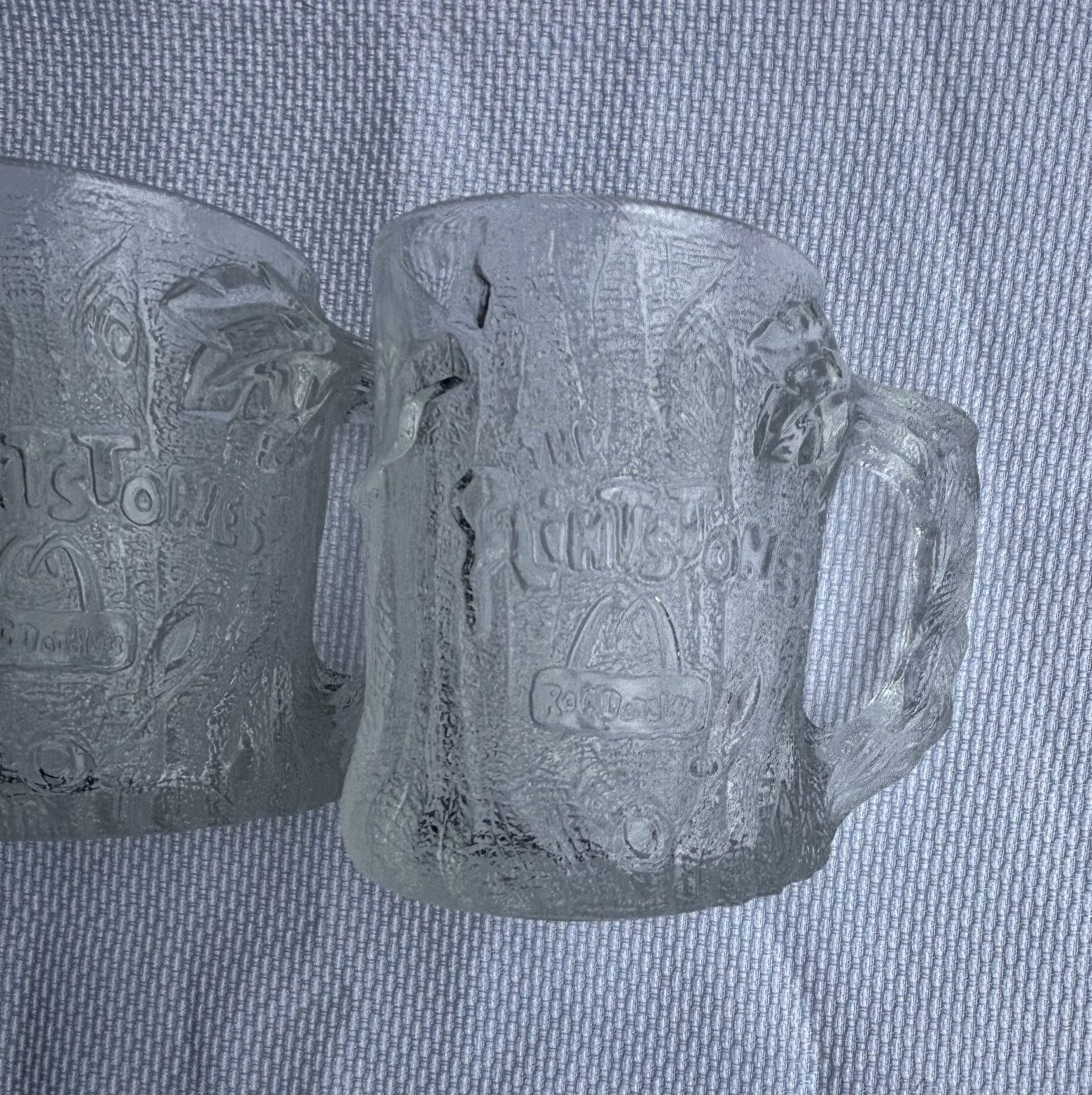 Set of 4 Vintage 1993 McDonald's The Flintstones Treemendous Glass Mugs 1