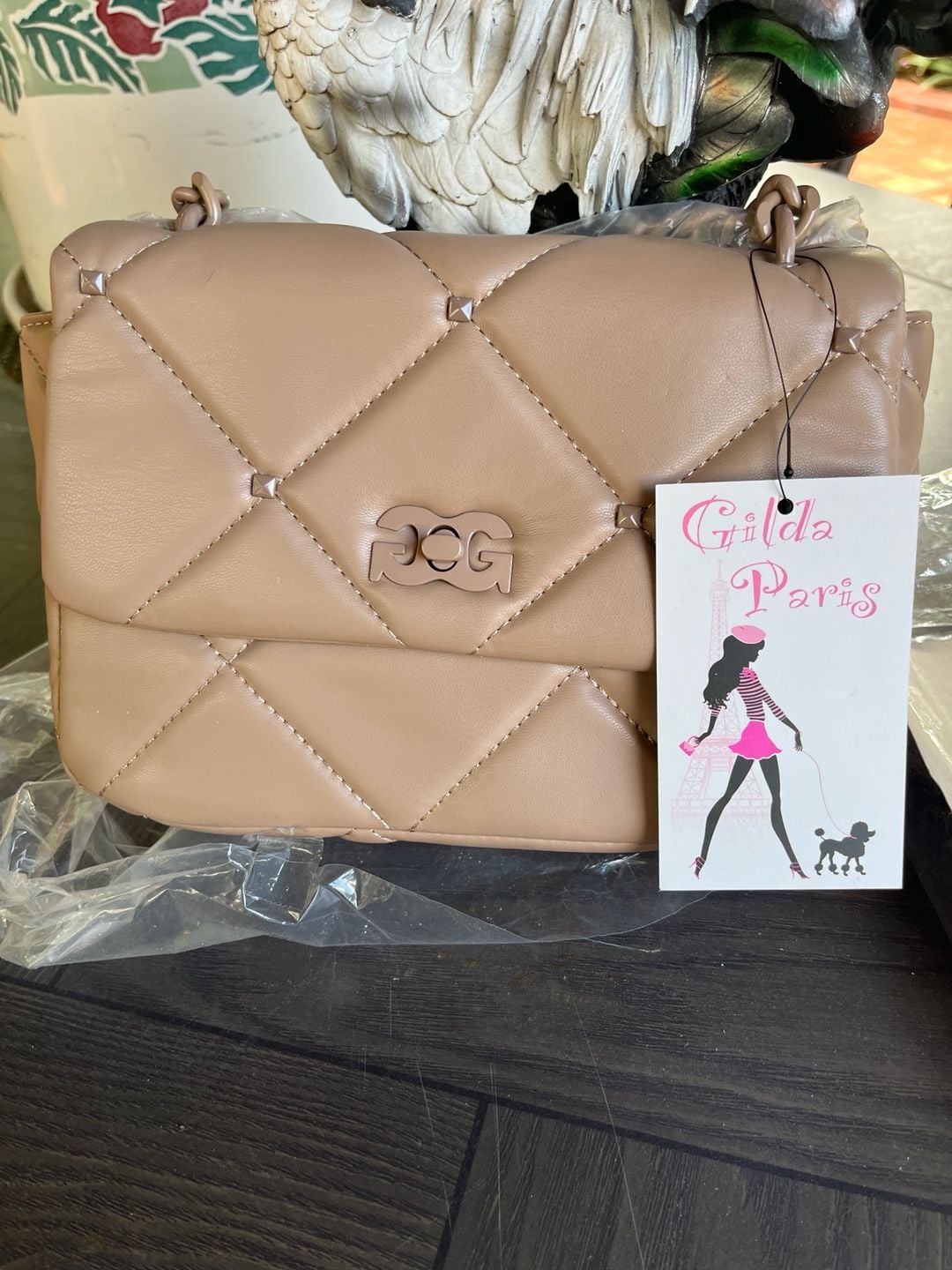 Gilda Paris Quilted Soft Crossbody Bag with Chain Strap 2