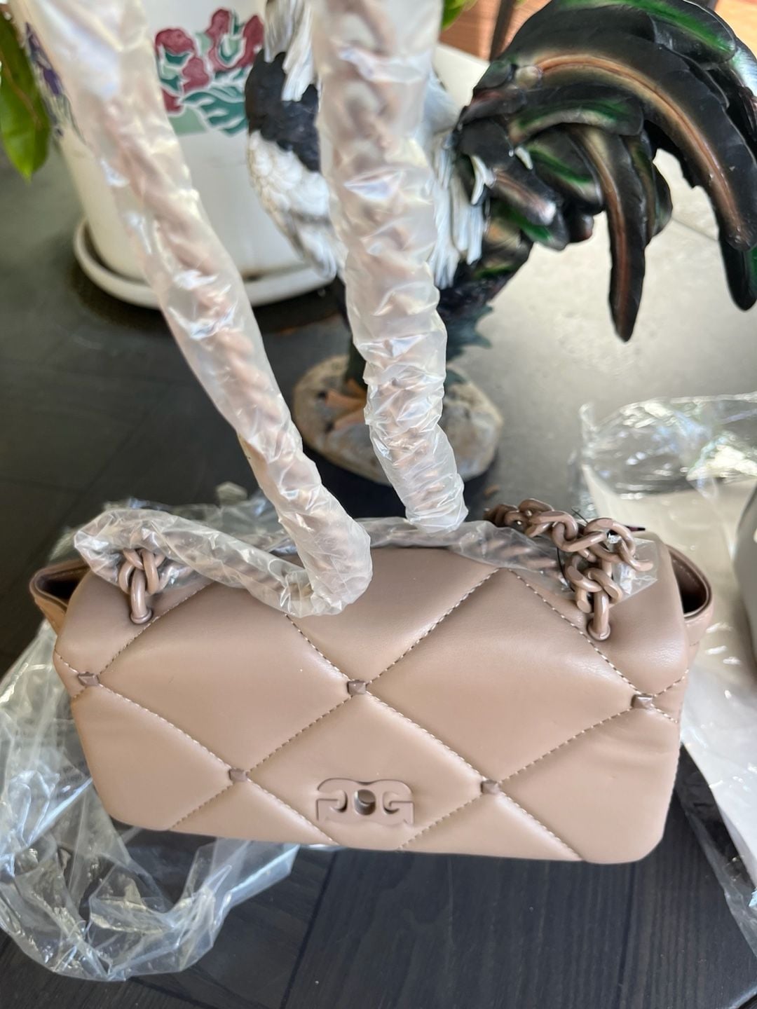 Gilda Paris Quilted Soft Crossbody Bag with Chain Strap 5