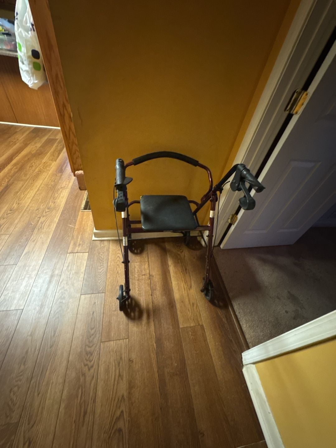 ProBasics Economy Steel Rollator with 6-inch Wheels and Padded Seat, Burgundy 1