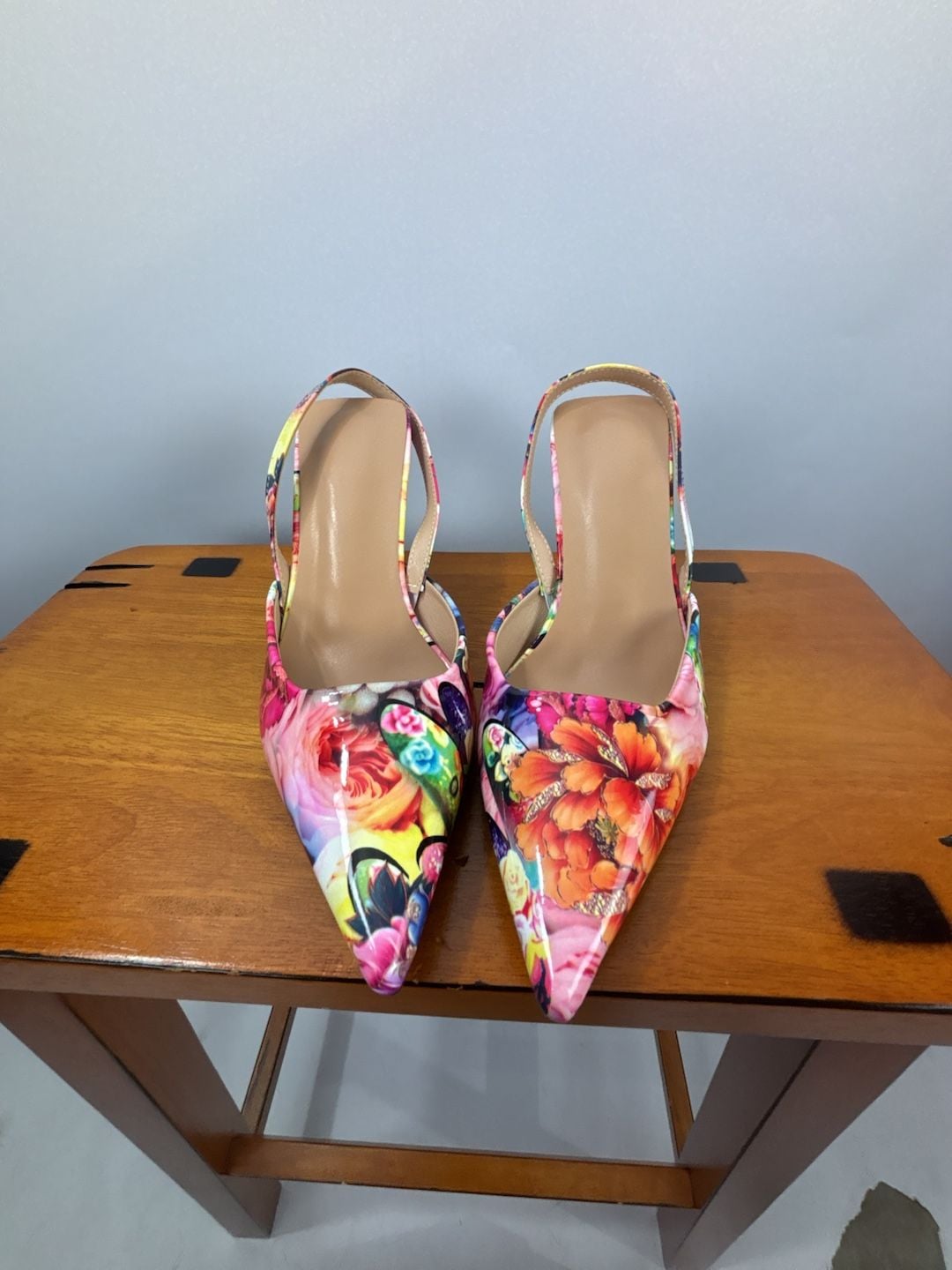 New Stylish European And American Colorful High Heel Pointed Toe Mule Shoes 4