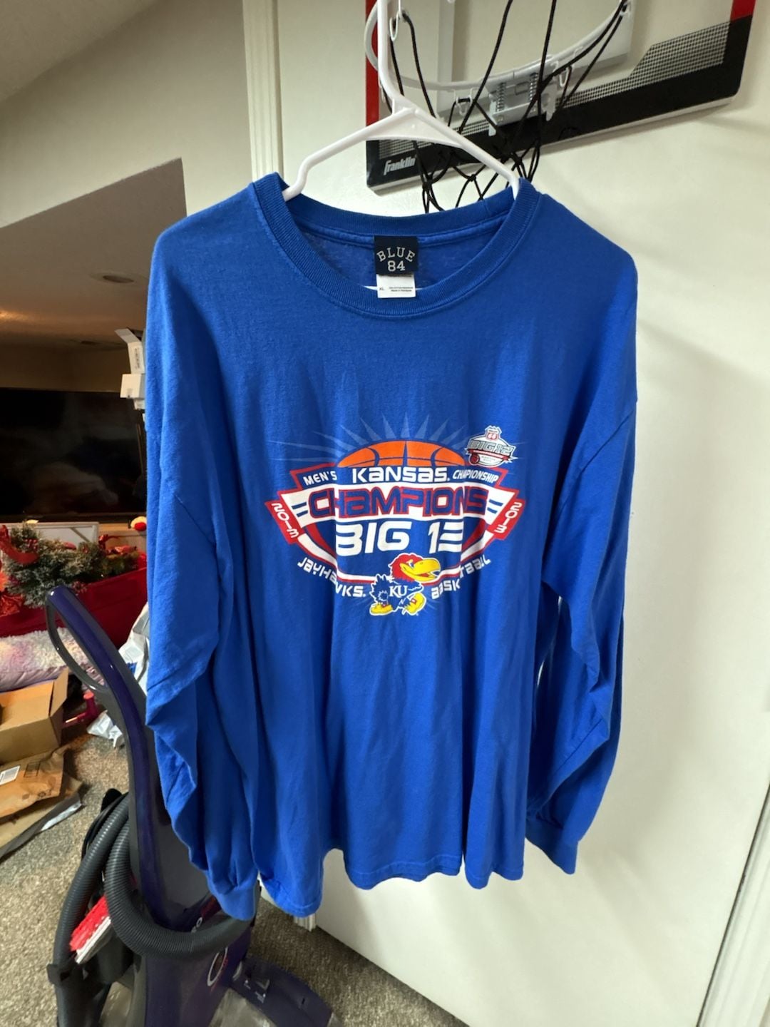 Blue 84 Kansas Jayhawks 2013 Big 12 Men's Basketball Champions Long Sleeve Shirt 1