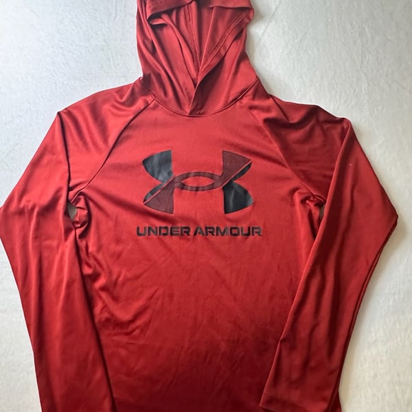 Under Armour Youth Boys Tech Big Logo Lightweight Hooded Pullover Red Size Medium