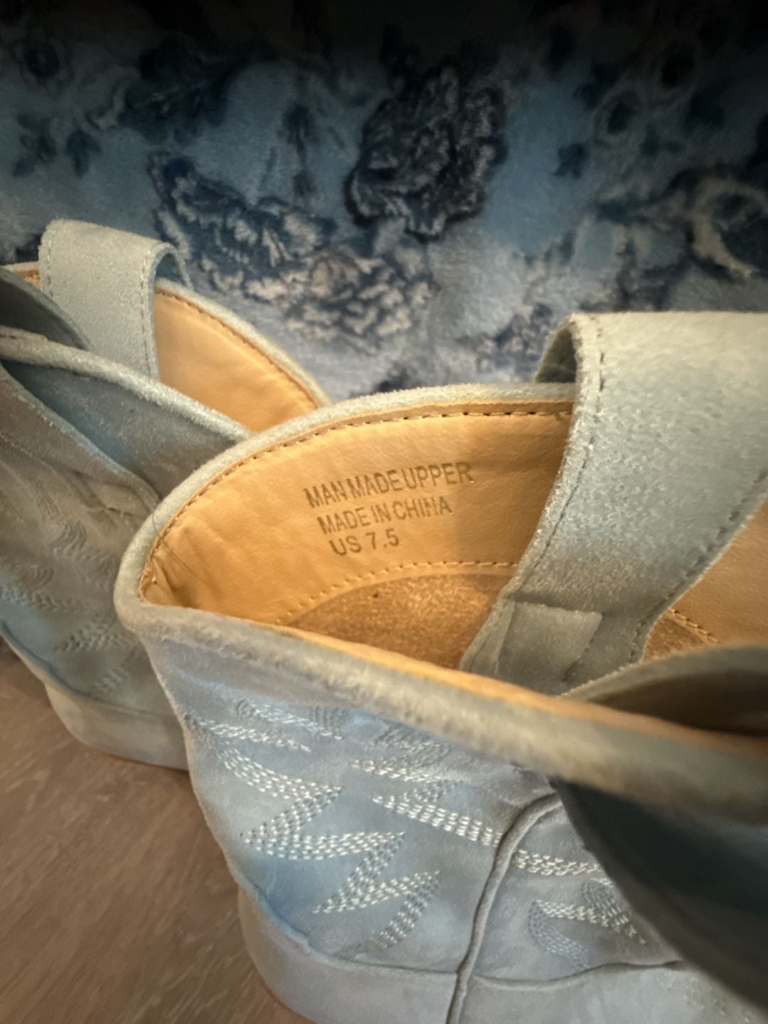 Mi.iM Claire Embroidered Western Mid-Calf Cowboy Boots in Light Blue 3