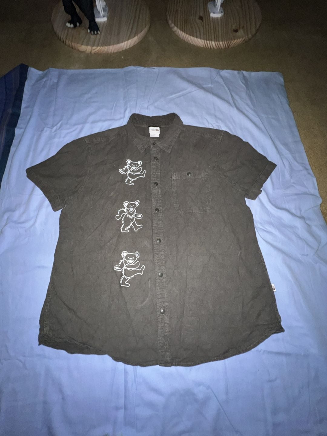 The North Face Grateful Dead Dancing Bears Embroidered Short Sleeve Button-Down Shirt one of a kind 2