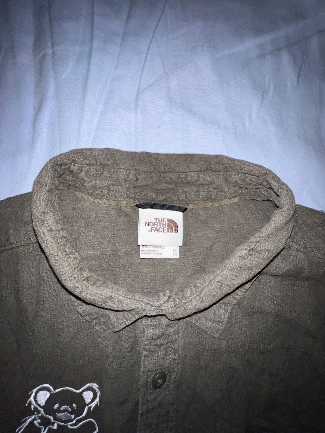 The North Face Grateful Dead Dancing Bears Embroidered Short Sleeve Button-Down Shirt one of a kind 3