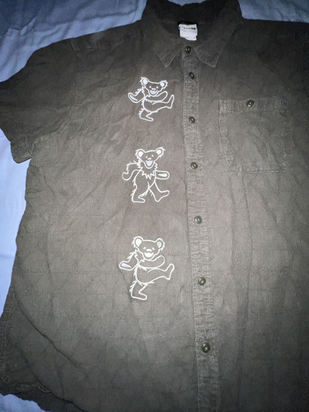 The North Face Grateful Dead Dancing Bears Embroidered Short Sleeve Button-Down Shirt one of a kind 5