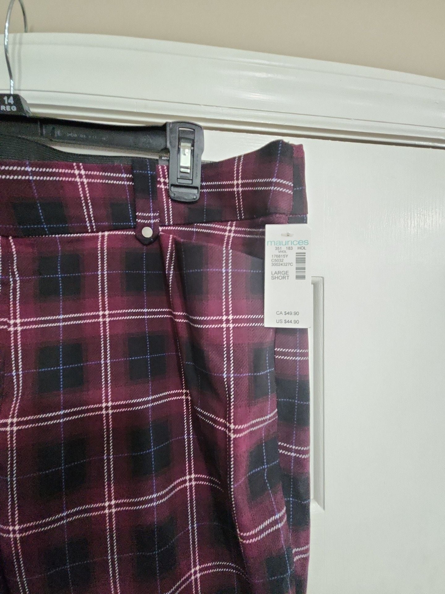 Maurices pull on skinny bengaline mid rise pants size Large short 4