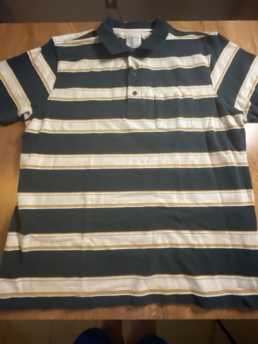 Old Navy Vintage Polo Men's Striped Short Sleeve Shirt with Pocket XL 1