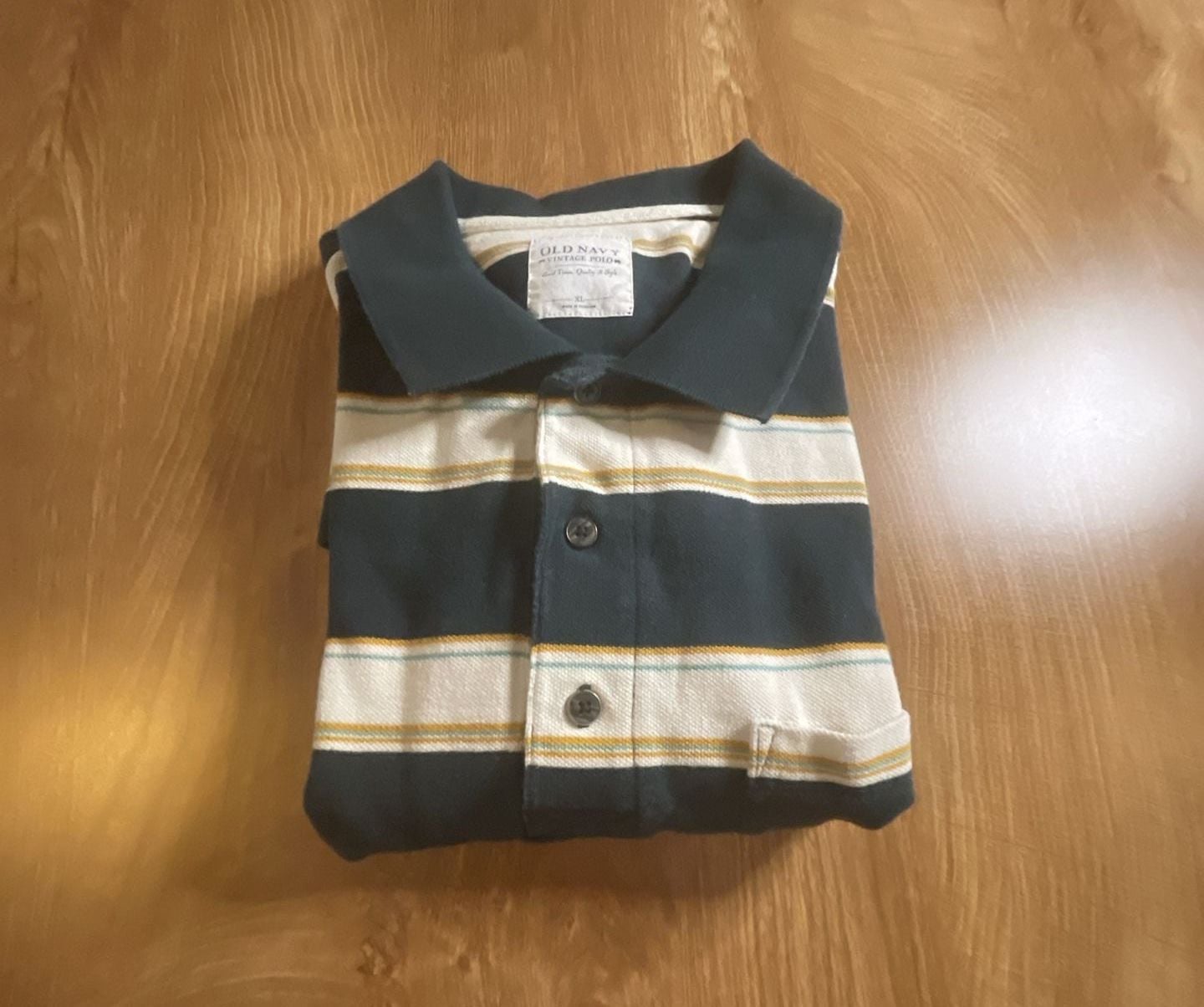 Old Navy Vintage Polo Men's Striped Short Sleeve Shirt with Pocket XL 4