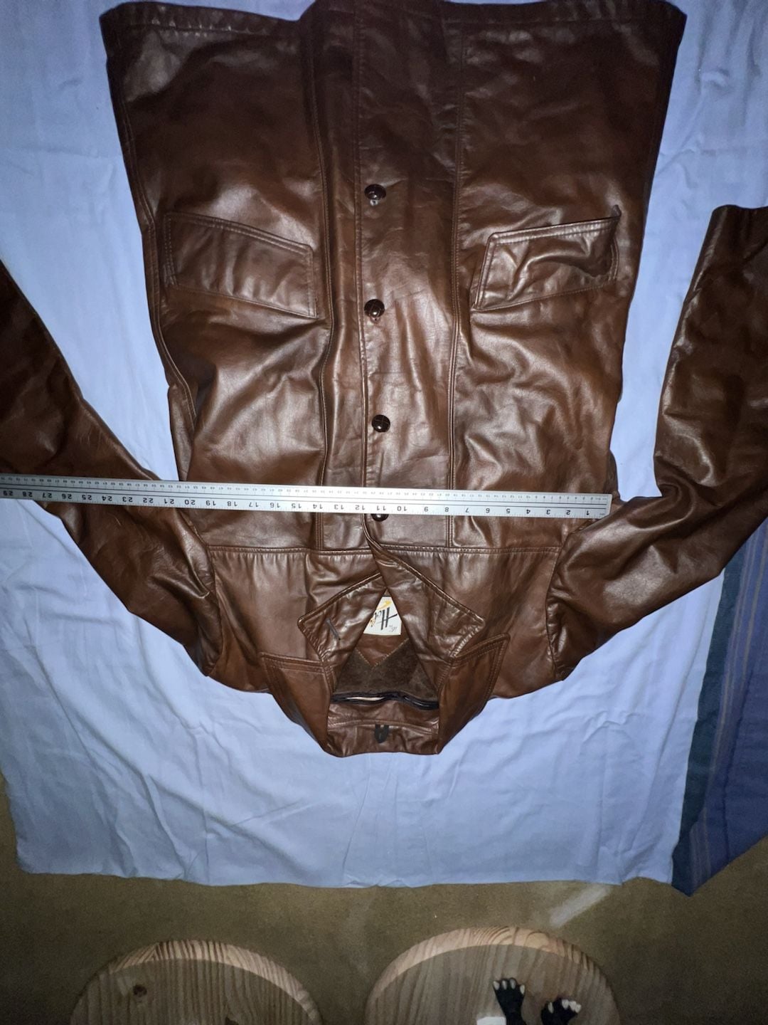 Vintage It's a Holiday Brown Leather Mid-Length Jacket with Removable Faux Fur Lining 5