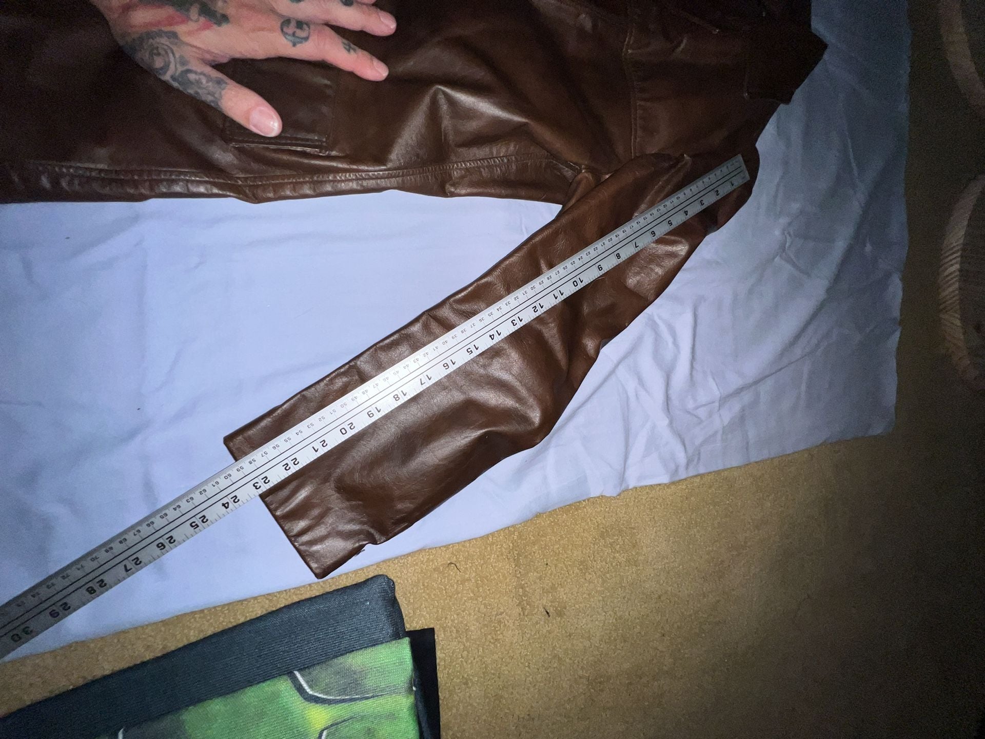 Vintage It's a Holiday Brown Leather Mid-Length Jacket with Removable Faux Fur Lining 7