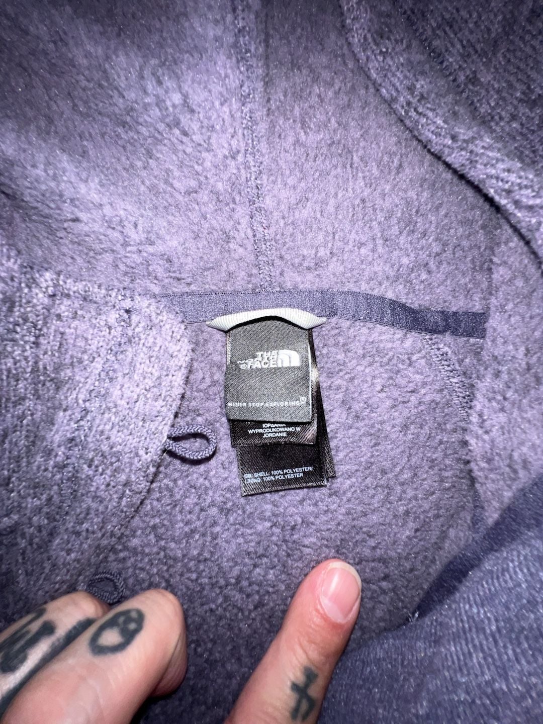 The North Face Women's Heathered Purple Pullover Hoodie with Button Placket 4