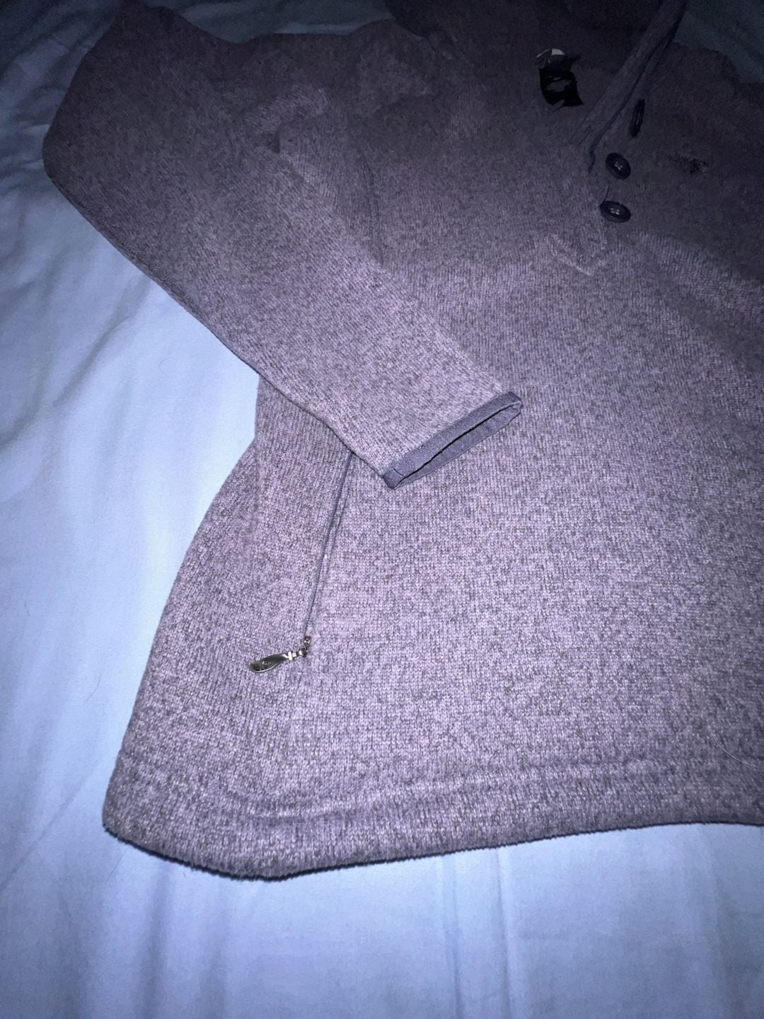 The North Face Women's Heathered Purple Pullover Hoodie with Button Placket 6