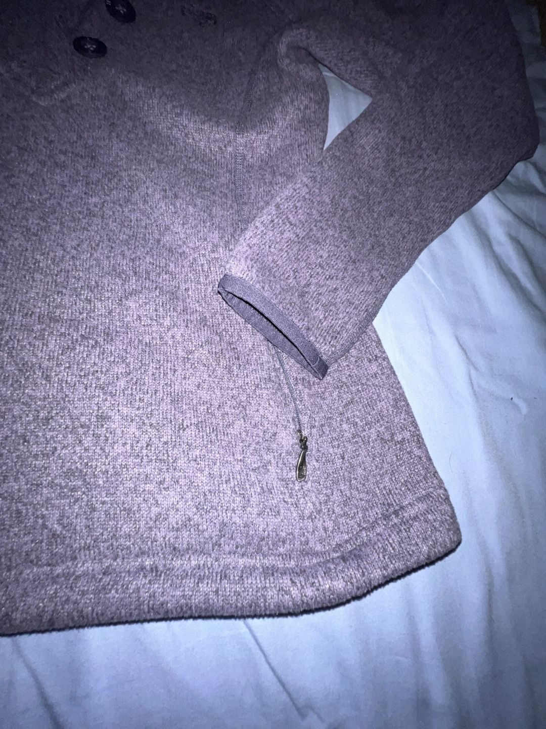 The North Face Women's Heathered Purple Pullover Hoodie with Button Placket 7