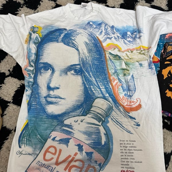 Vintage 1993 Evian ART TEE AOP RAP TEE RARE XL