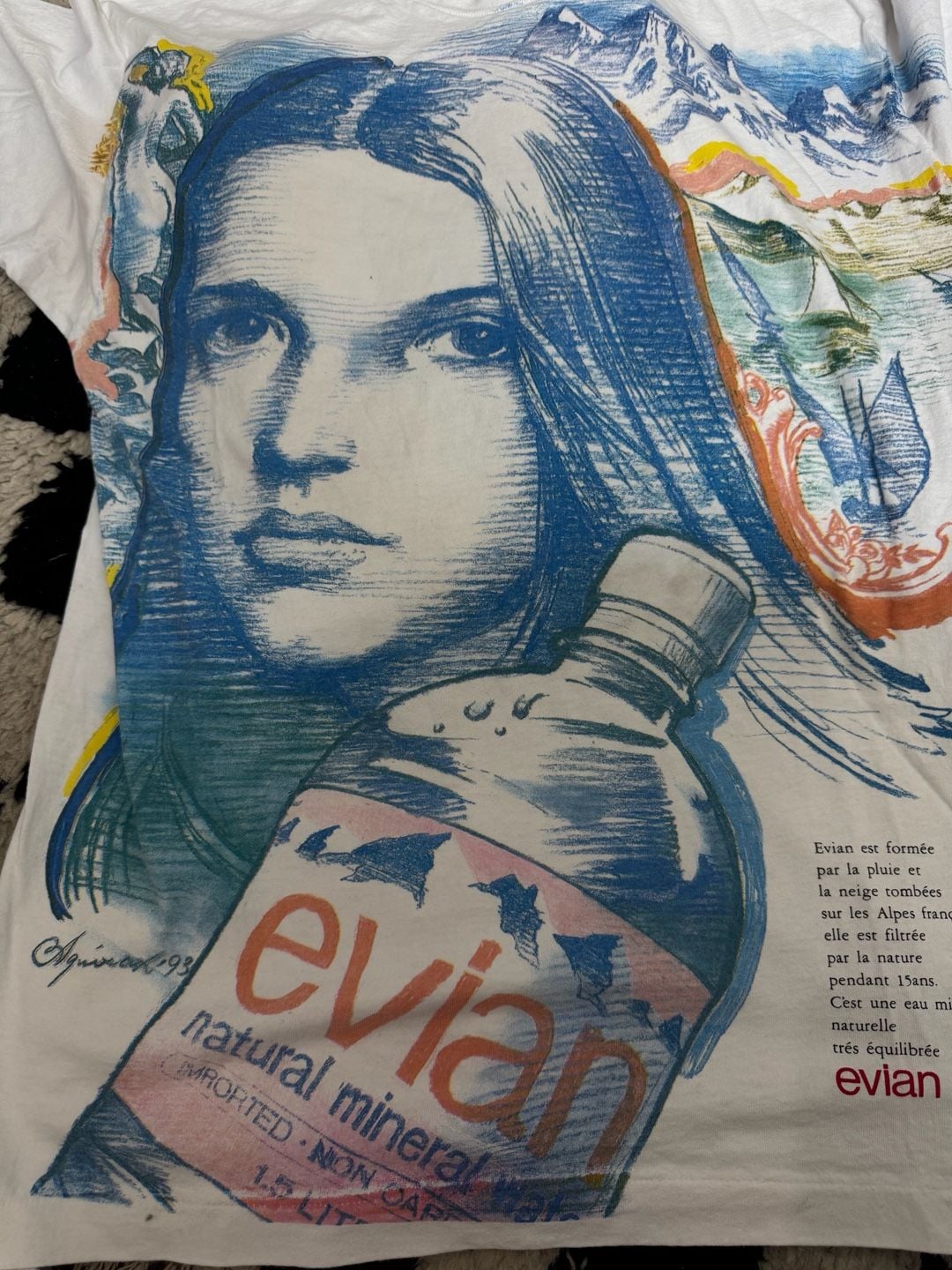 Vintage 1993 Evian ART TEE AOP RAP TEE RARE XL 5