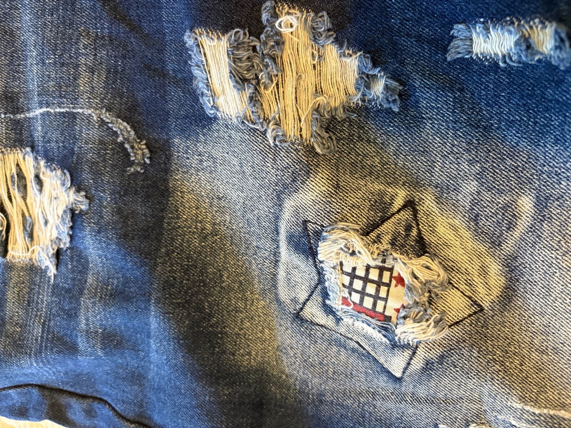 NWT Fashion On Fashion Men’s Distressed Denim Shorts Size 36 Dark Wash Ripped 9