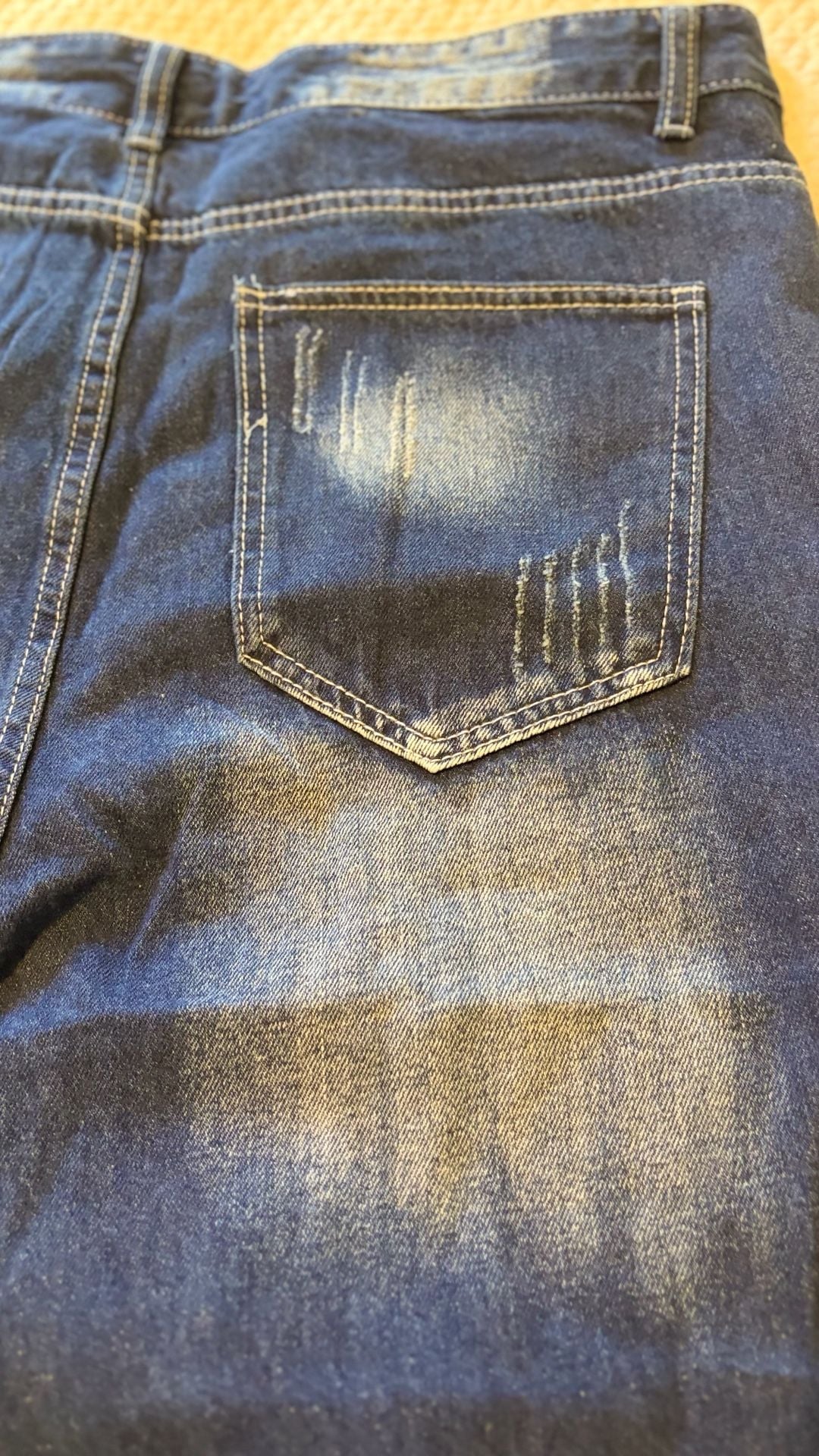 NWT Fashion On Fashion Men’s Distressed Denim Shorts Size 36 Dark Wash Ripped 16