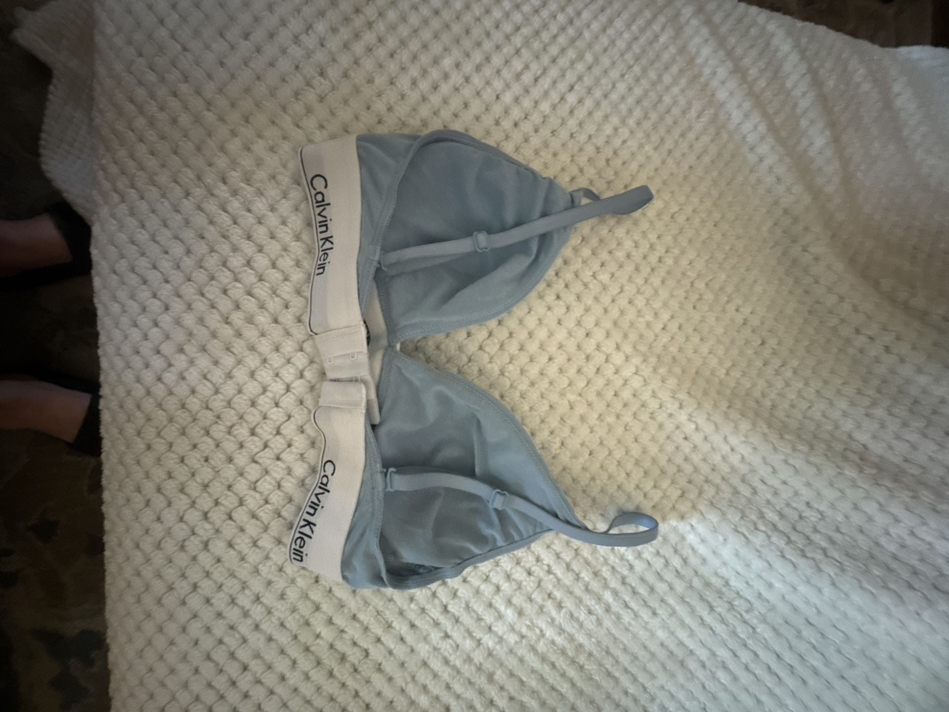 Lot. 2 Calvin Klein Modern Cotton Lined Removable Pad Triangle Wireless Bralettes QF5650 7
