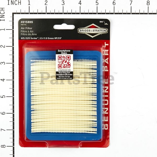 Briggs & Stratton 491588S Air Filter for 625-1575 Series Engines