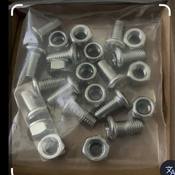 Glvaner 12Sets MB-1.25 x 16mm Flat Head Furniture Screw+Locknuts