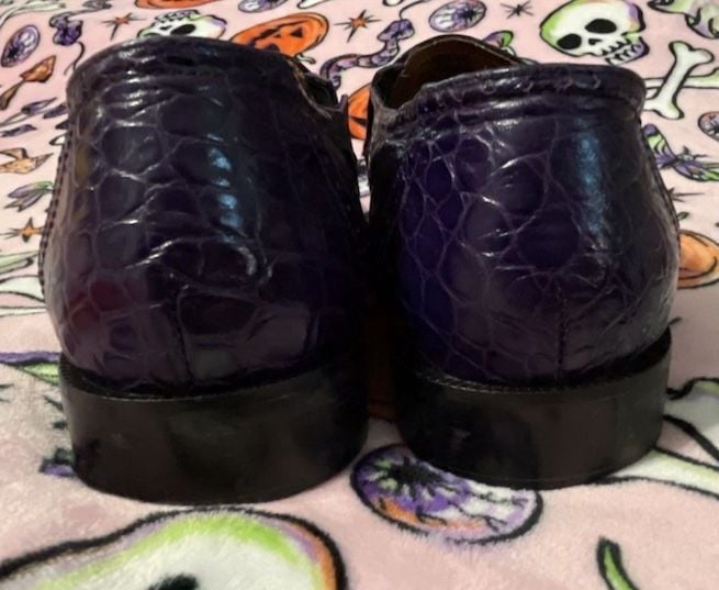 Marco Vicci Dandy Rockabilly Purple Hornback Textured SlipOn Cap Toe Dress Shoes 12