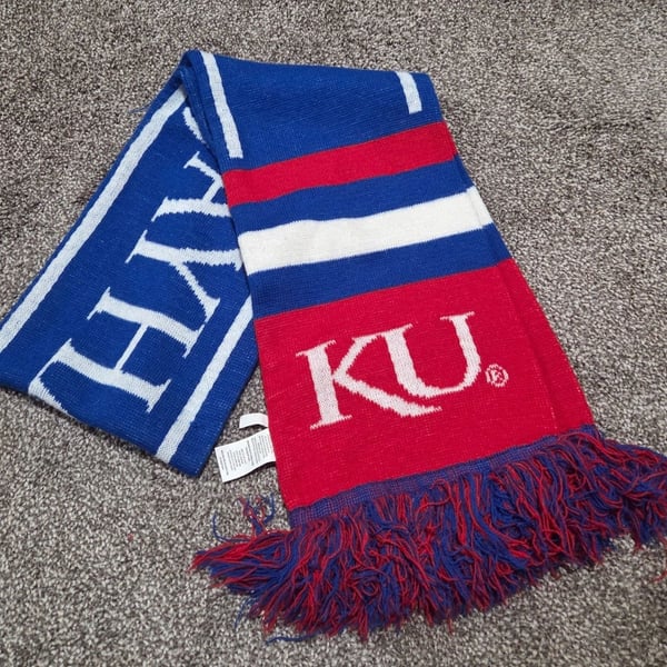 Kansas Jayhawks University of Kansas NCAA Knit Fringe Scarf