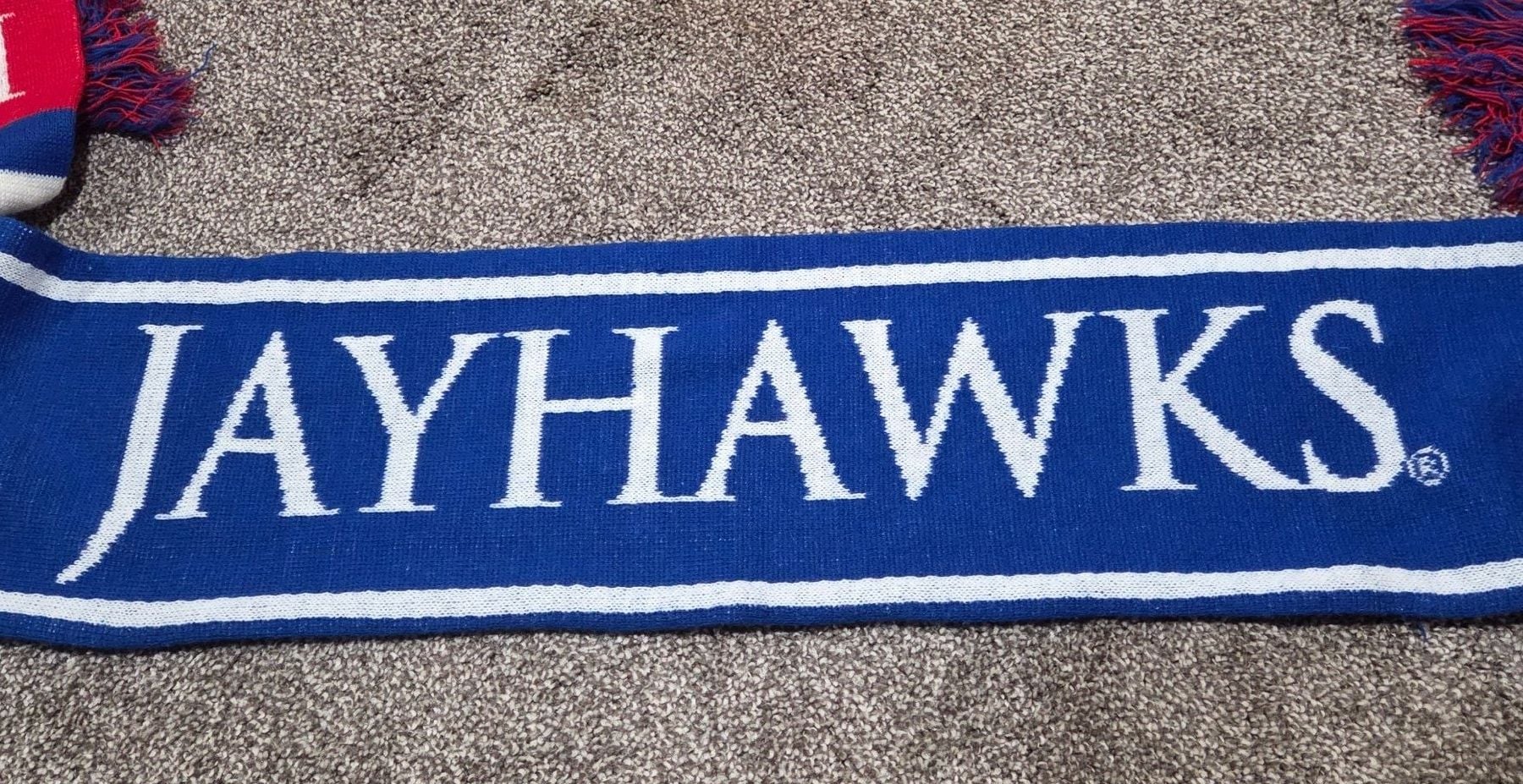 Kansas Jayhawks University of Kansas NCAA Knit Fringe Scarf 7