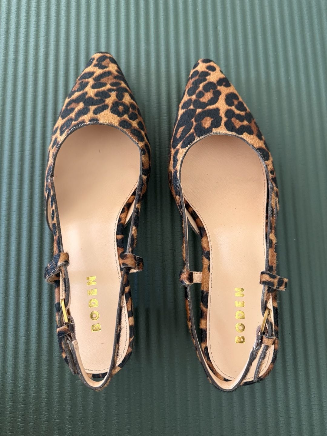 Boden Mini Block Sling Backs in Classic Leopard EU42/US9.5 2