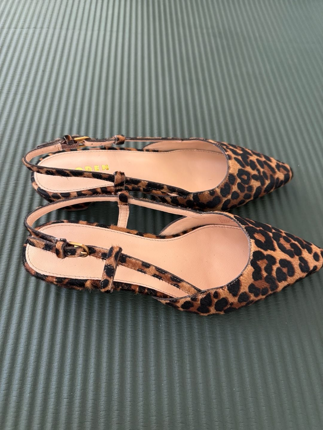 Boden Mini Block Sling Backs in Classic Leopard EU42/US9.5 3