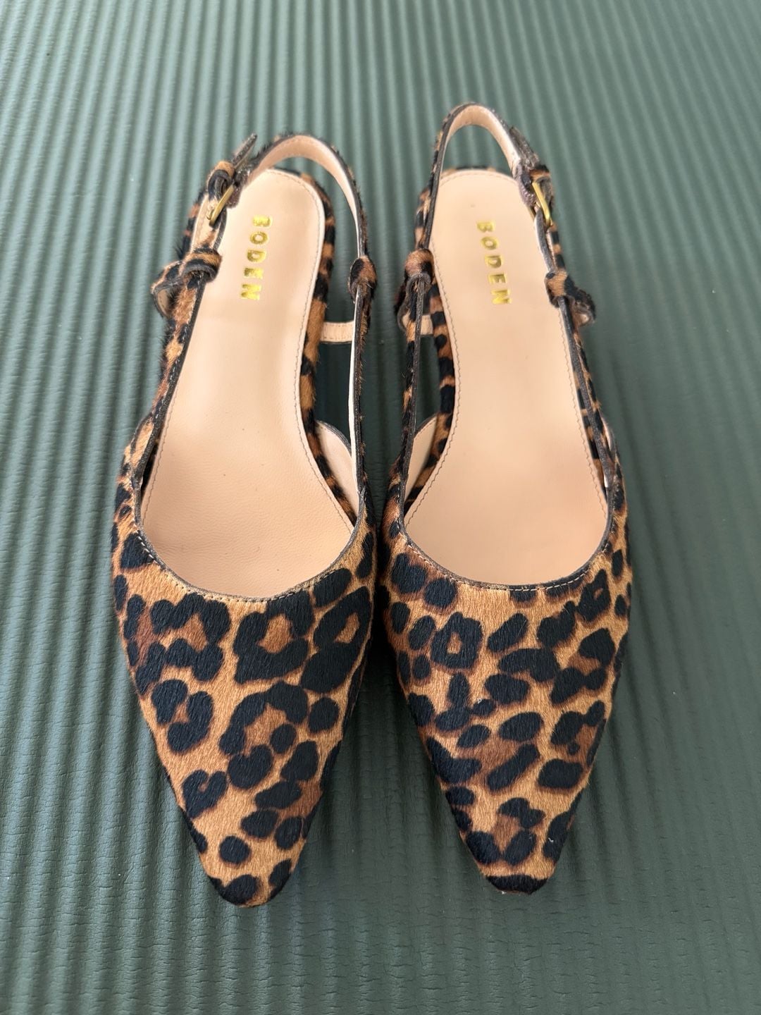 Boden Mini Block Sling Backs in Classic Leopard EU42/US9.5 4