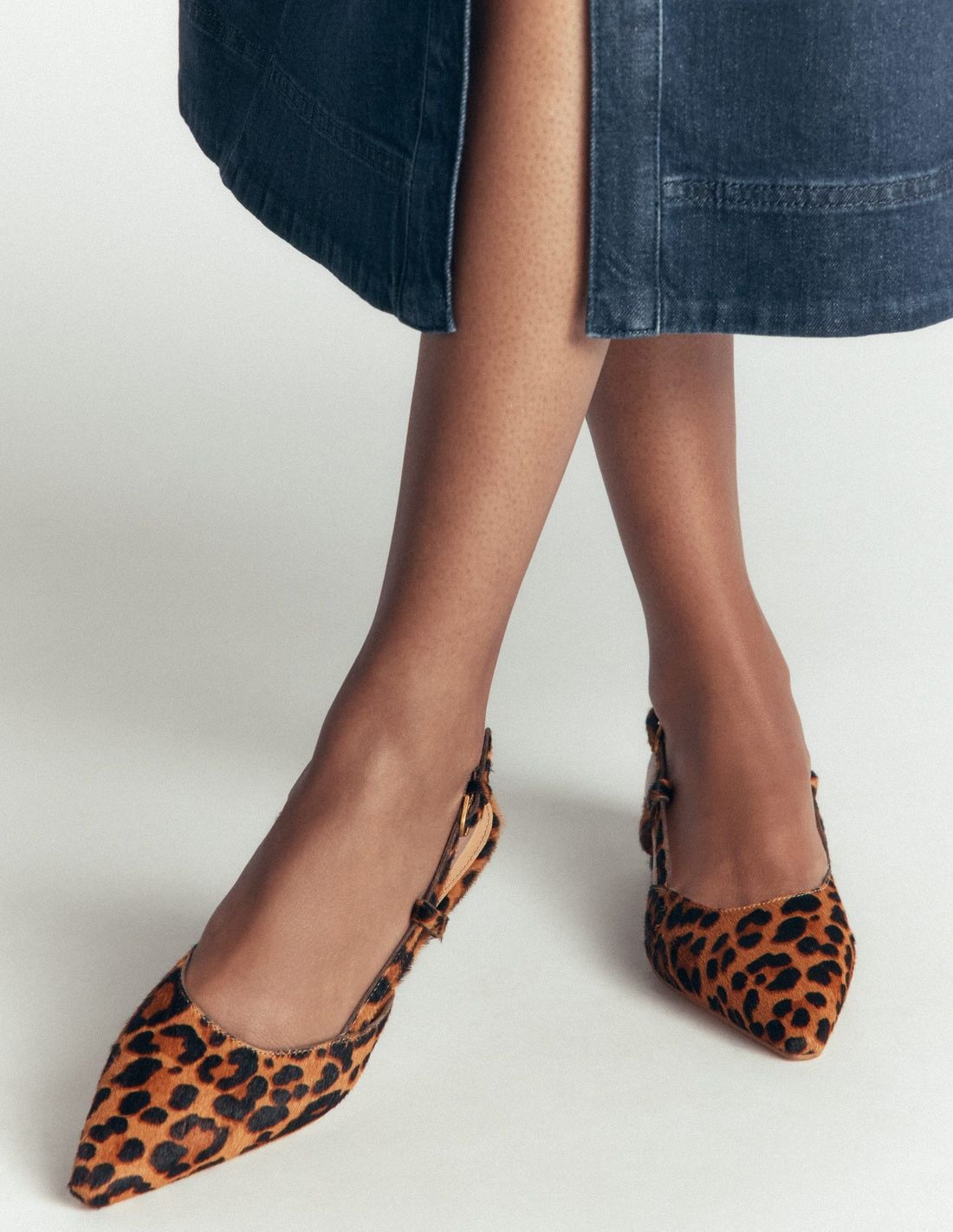 Boden Mini Block Sling Backs in Classic Leopard EU42/US9.5 9