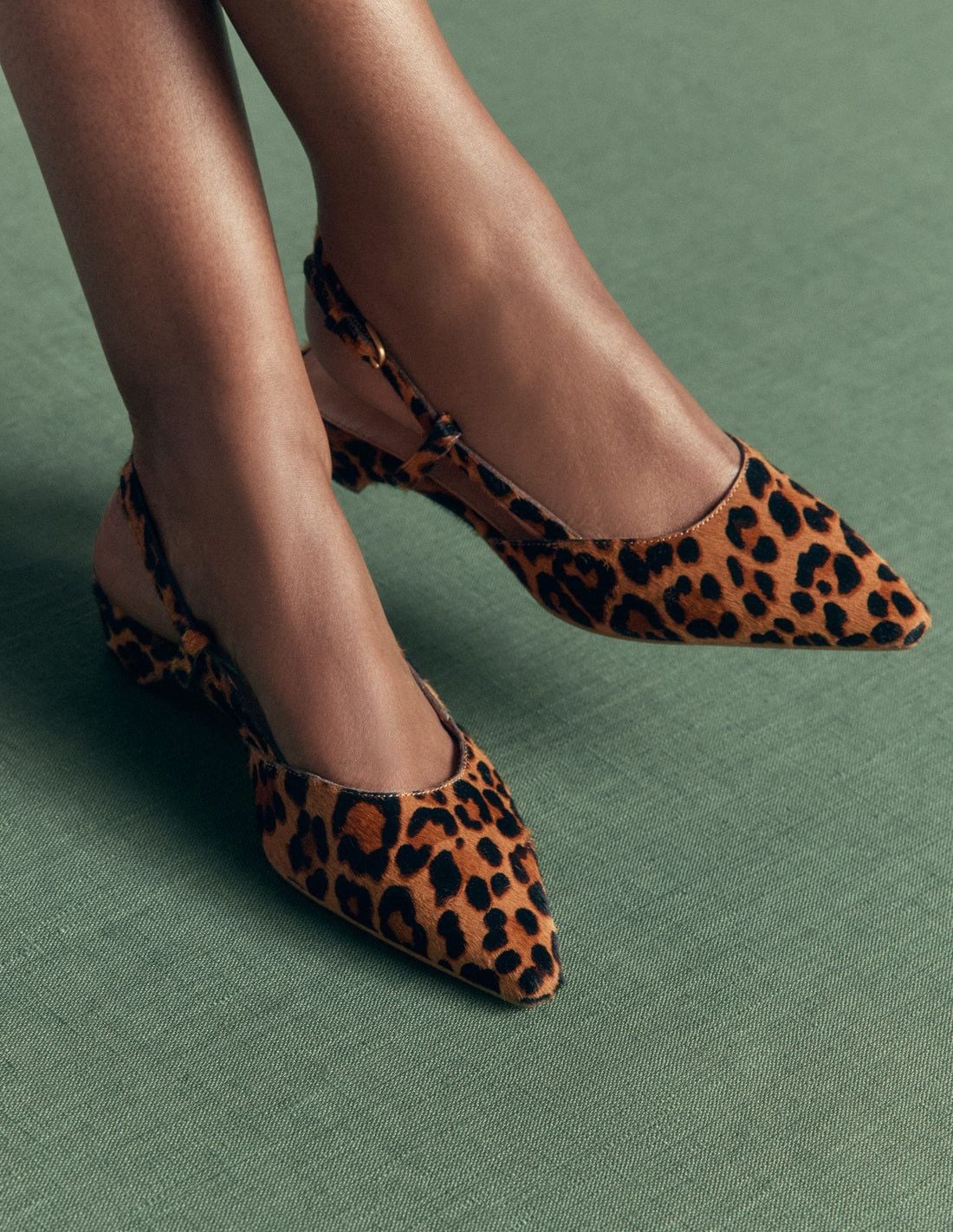 Boden Mini Block Sling Backs in Classic Leopard EU42/US9.5 10
